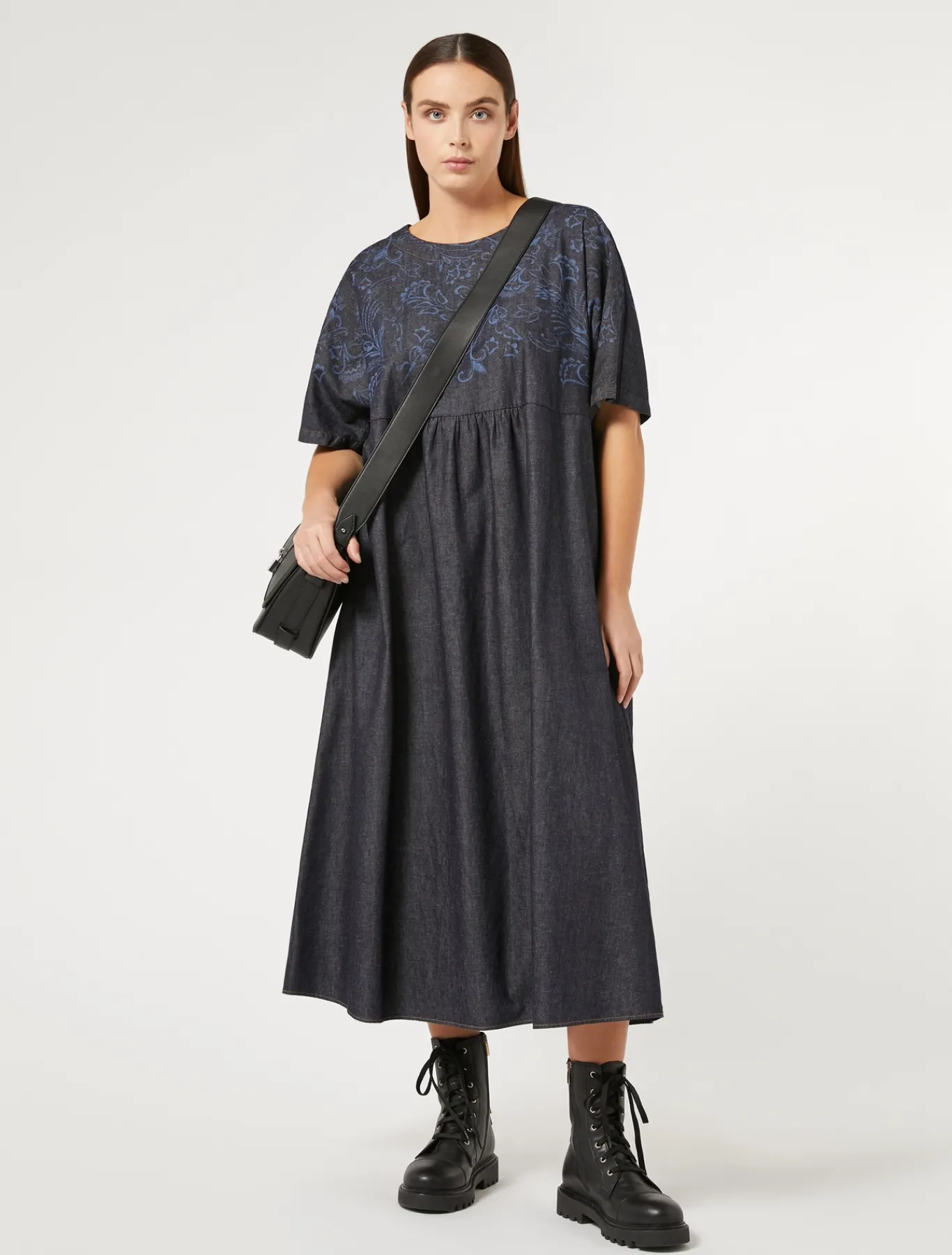 Marina Rinaldi Robe en denim avec broderie BLEU Hot
