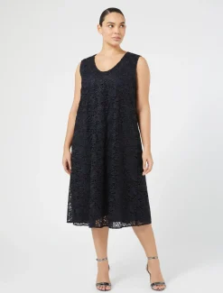 Marina Rinaldi Robe en dentelle lamée BLEUNUIT Fashion
