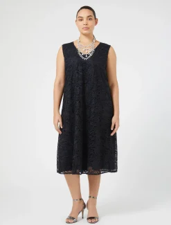 Marina Rinaldi Robe en dentelle lamée BLEUNUIT Fashion