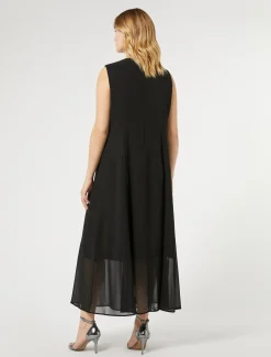 Marina Rinaldi Robe en georgette NOIR Online