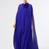 Marina Rinaldi Robe en georgette de soie VIOLET New