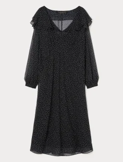 Marina Rinaldi Robe en georgette de soie NOIR Outlet