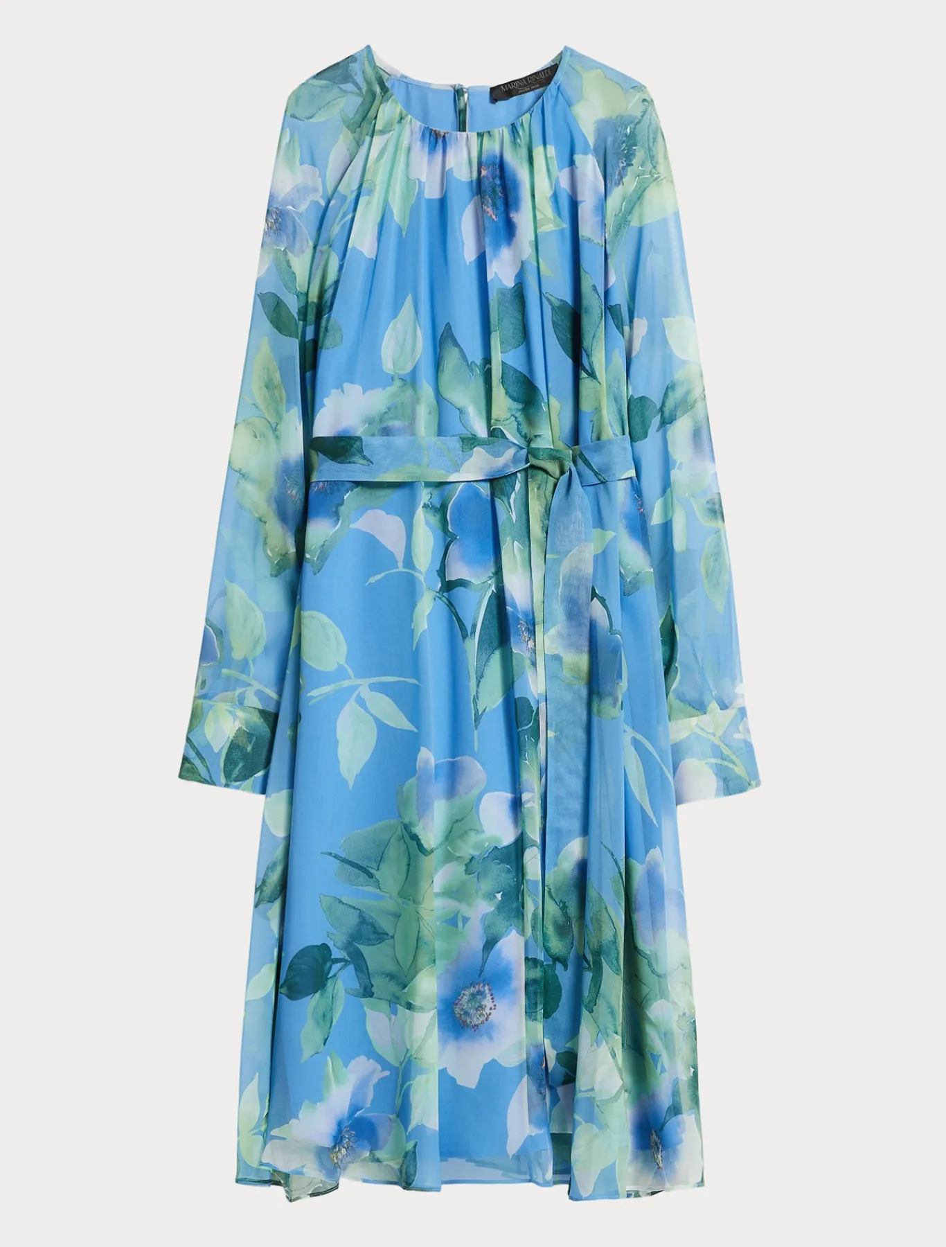 Marina Rinaldi Robe en georgette de soie AZURE Best