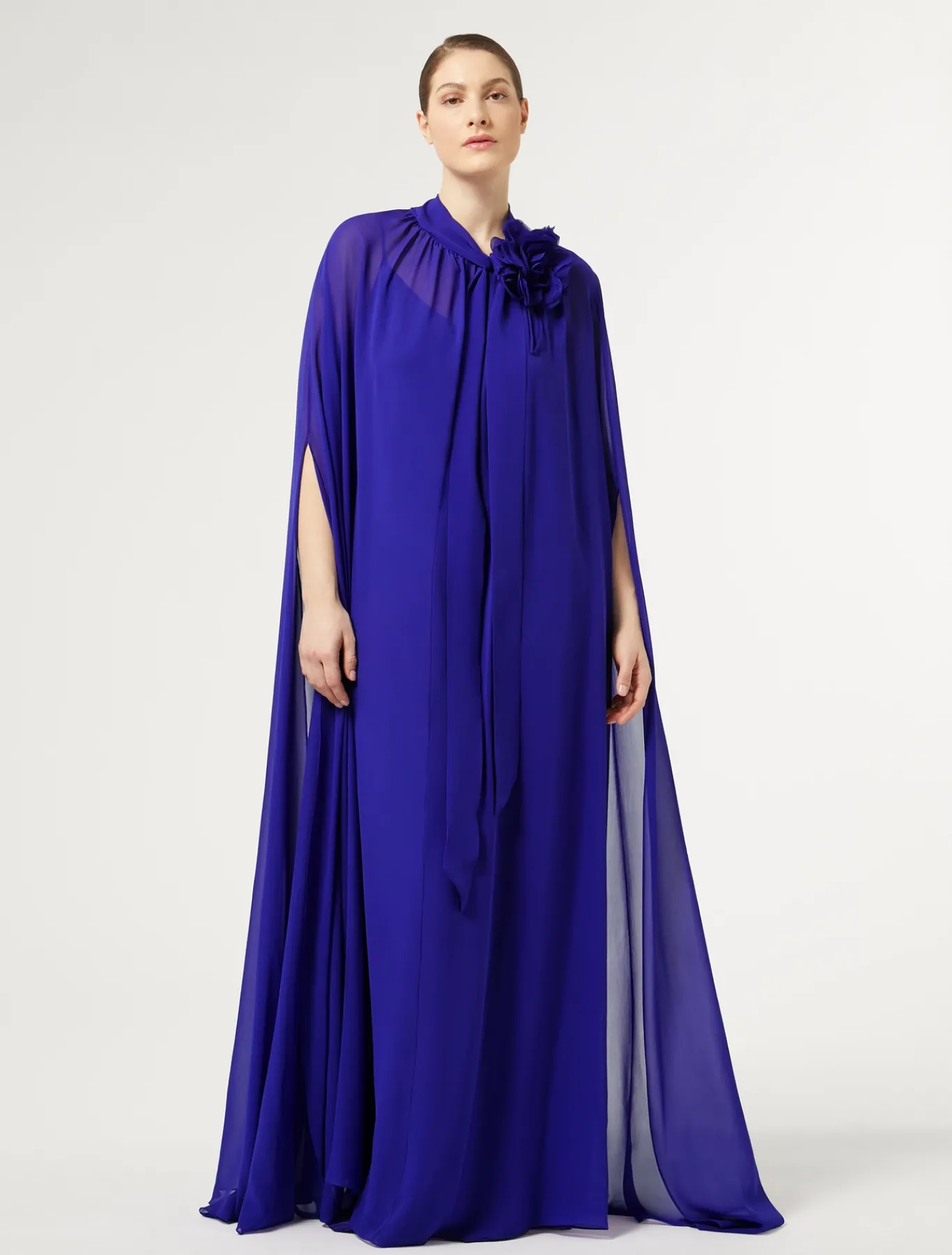 Marina Rinaldi Robe en georgette de soie VIOLET New