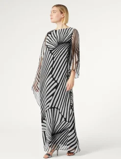 Marina Rinaldi Robe en georgette imprimée NOIR Best