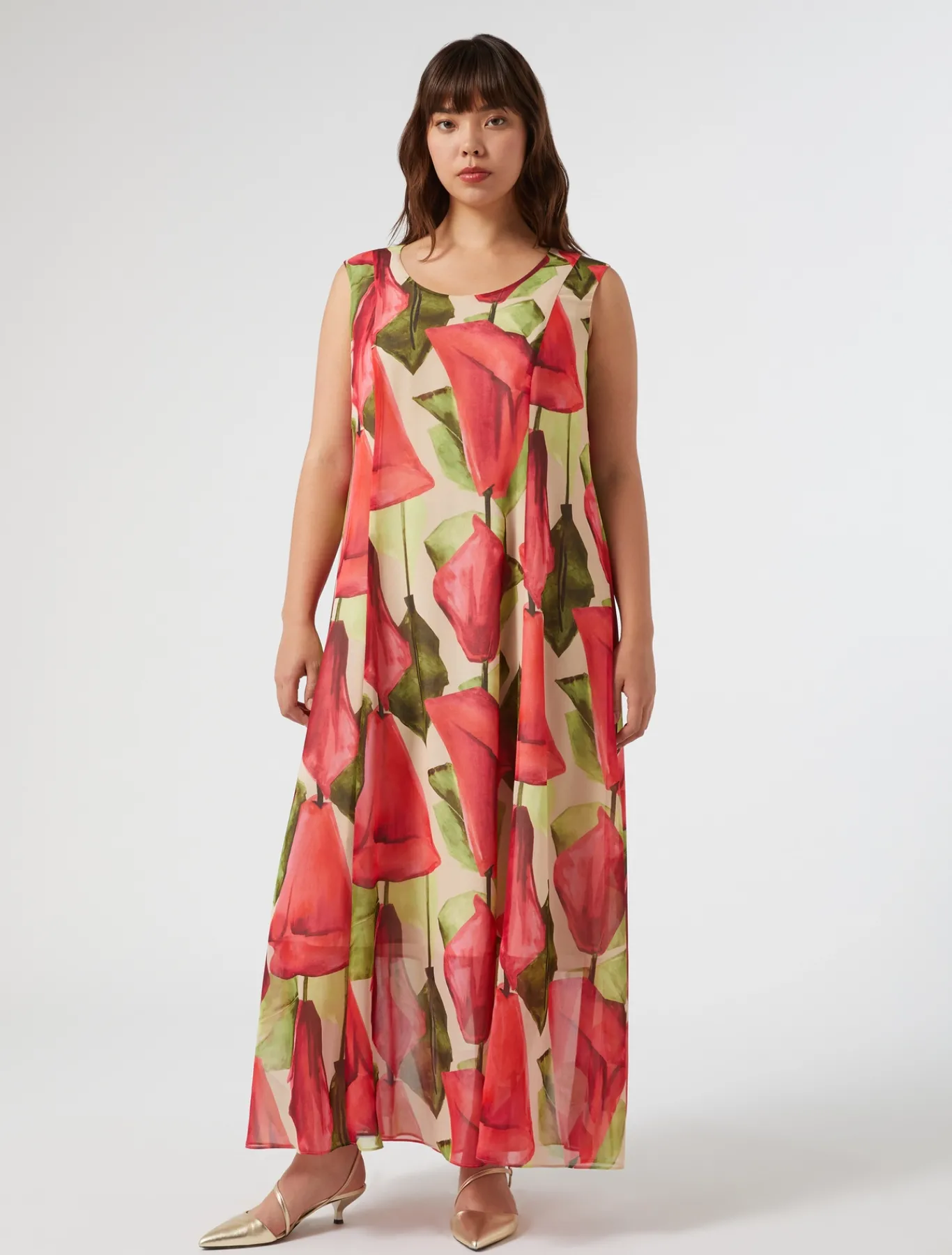 Marina Rinaldi Robe en georgette imprimée ROSE Best