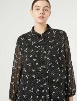 Marina Rinaldi Robe en georgette imprimée NOIR Online