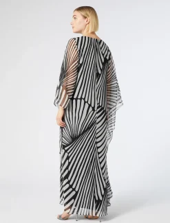 Marina Rinaldi Robe en georgette imprimée NOIR Best