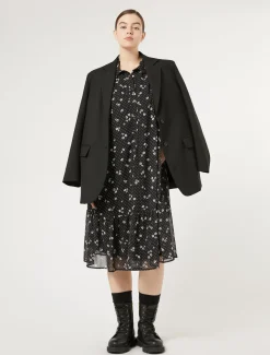 Marina Rinaldi Robe en georgette imprimée NOIR Online
