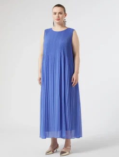 Marina Rinaldi Robe en georgette plissée GRISBLEU Fashion