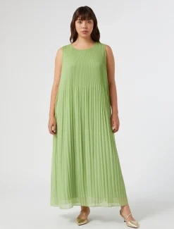 Marina Rinaldi Robe en georgette plissée VERTOLIVE Discount