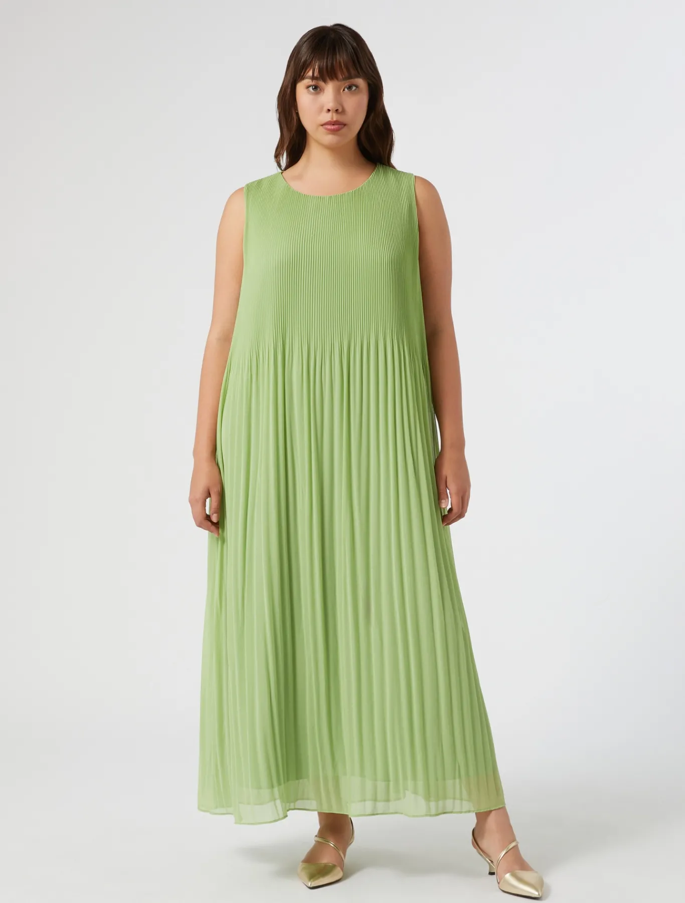 Marina Rinaldi Robe en georgette plissée VERTOLIVE Discount