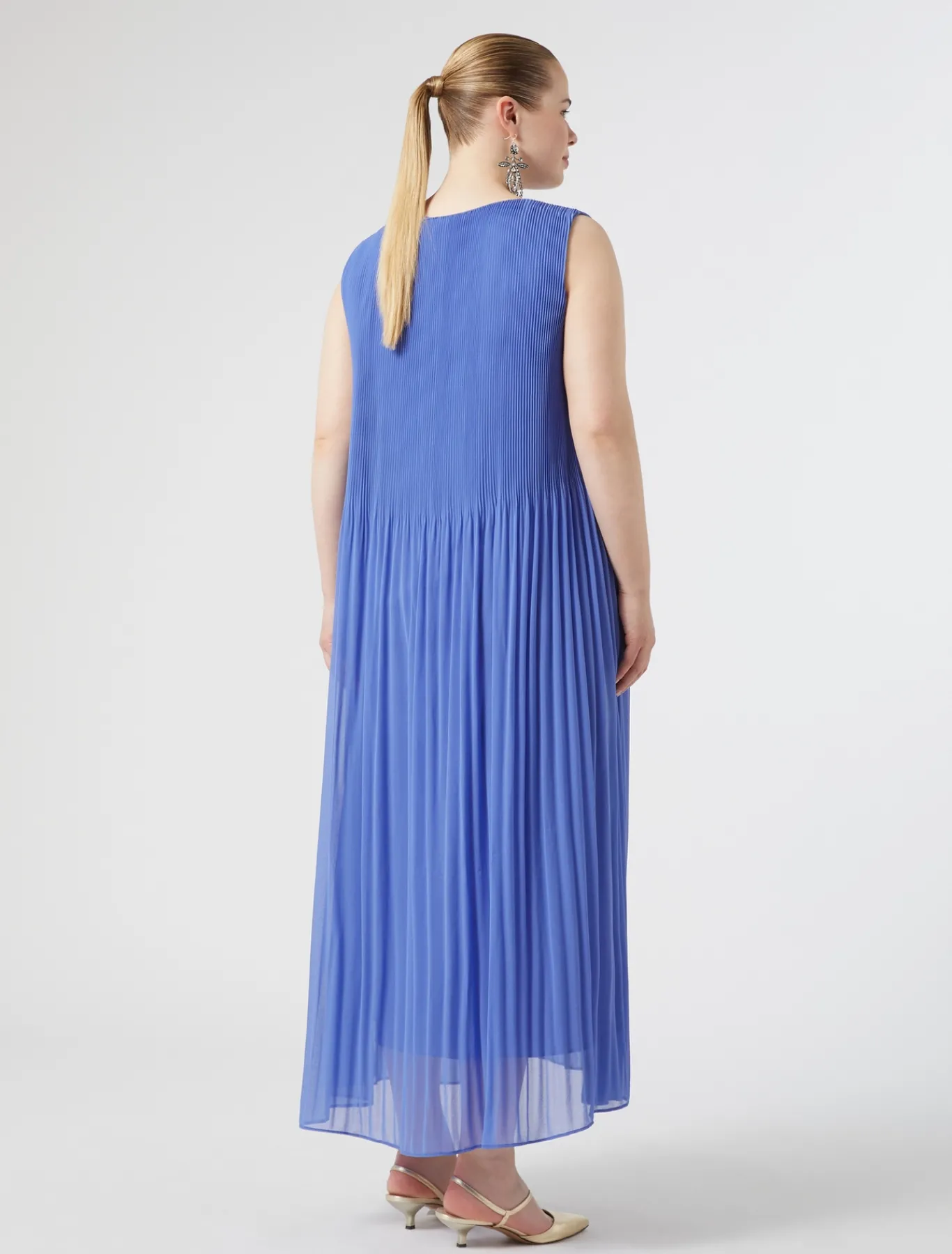 Marina Rinaldi Robe en georgette plissée GRISBLEU Fashion
