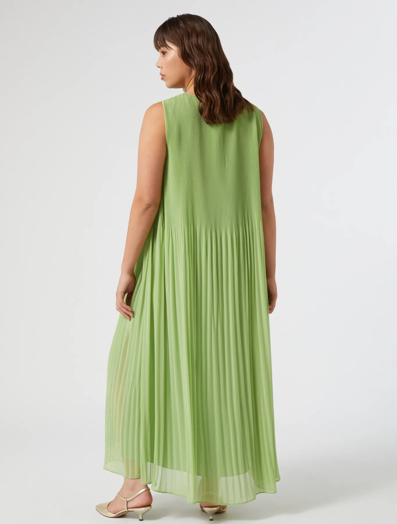 Marina Rinaldi Robe en georgette plissée VERTOLIVE Discount
