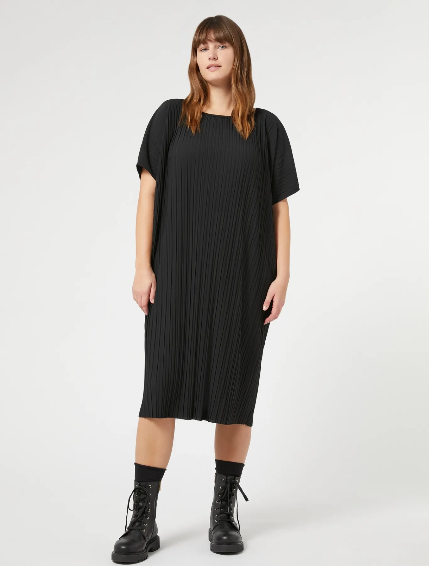 Marina Rinaldi Robe en jersey plissé NOIR Sale