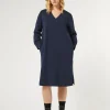 Marina Rinaldi Robe en molleton de coton stretch BLEU Hot