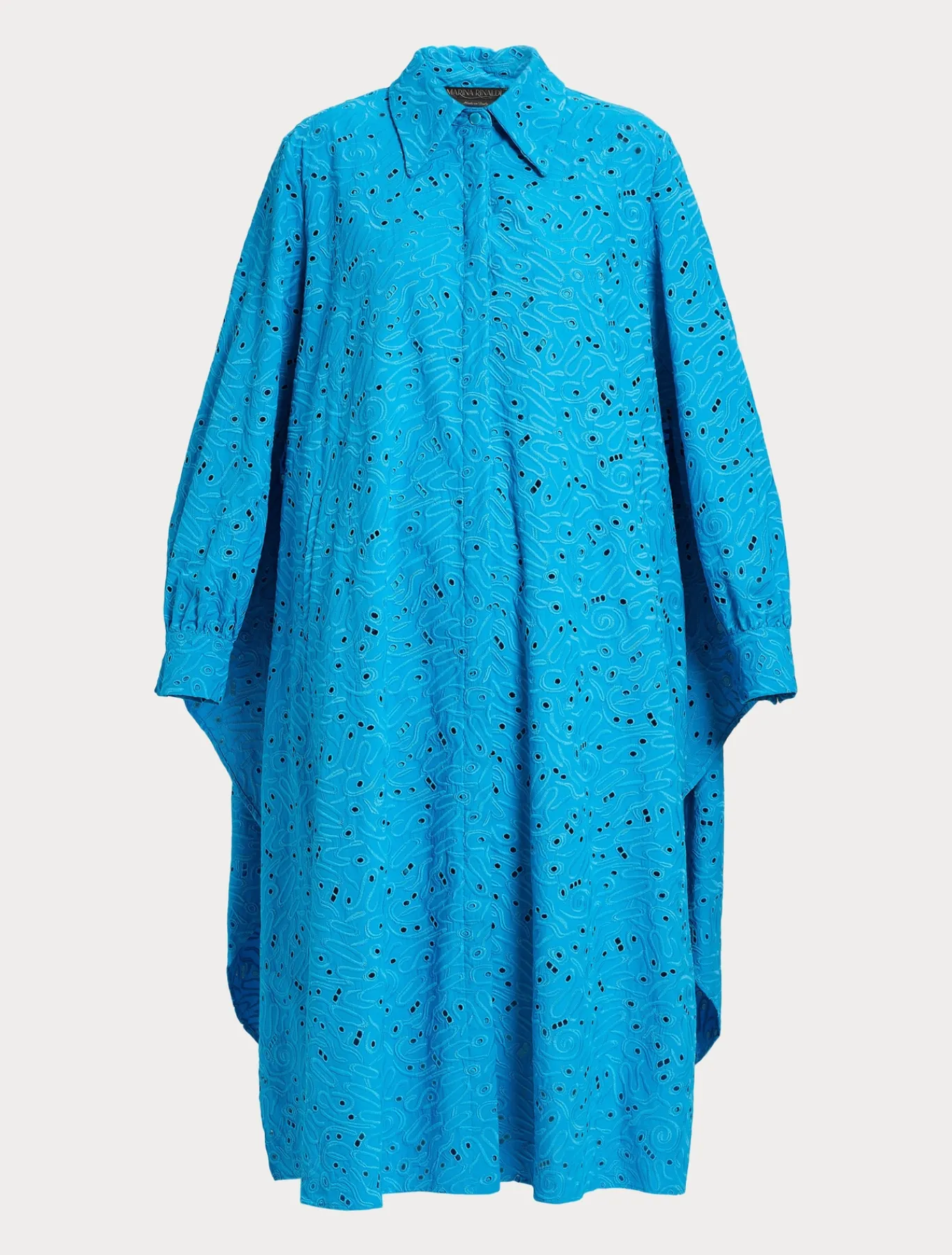 Marina Rinaldi Robe en popeline et dentelle sangallo TURQUOISE Hot