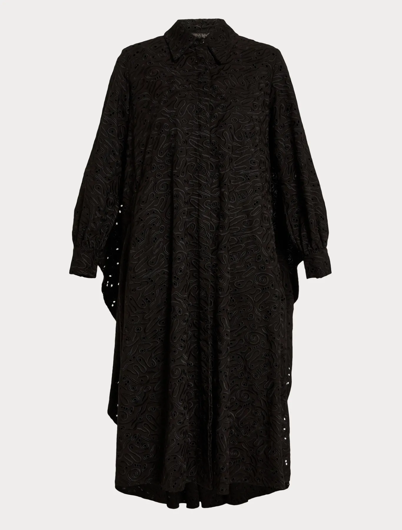 Marina Rinaldi Robe en popeline et dentelle sangallo NOIR Sale
