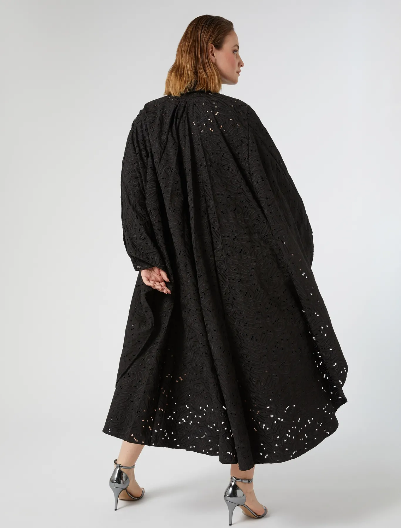 Marina Rinaldi Robe en popeline et dentelle sangallo NOIR Sale