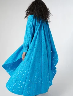 Marina Rinaldi Robe en popeline et dentelle sangallo TURQUOISE Hot