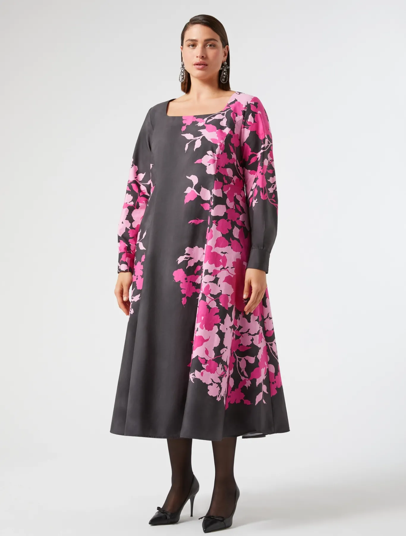 Marina Rinaldi Robe en popeline imprimée NOIR Sale