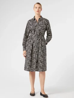 Marina Rinaldi Robe en popeline imprimée NOIR Outlet