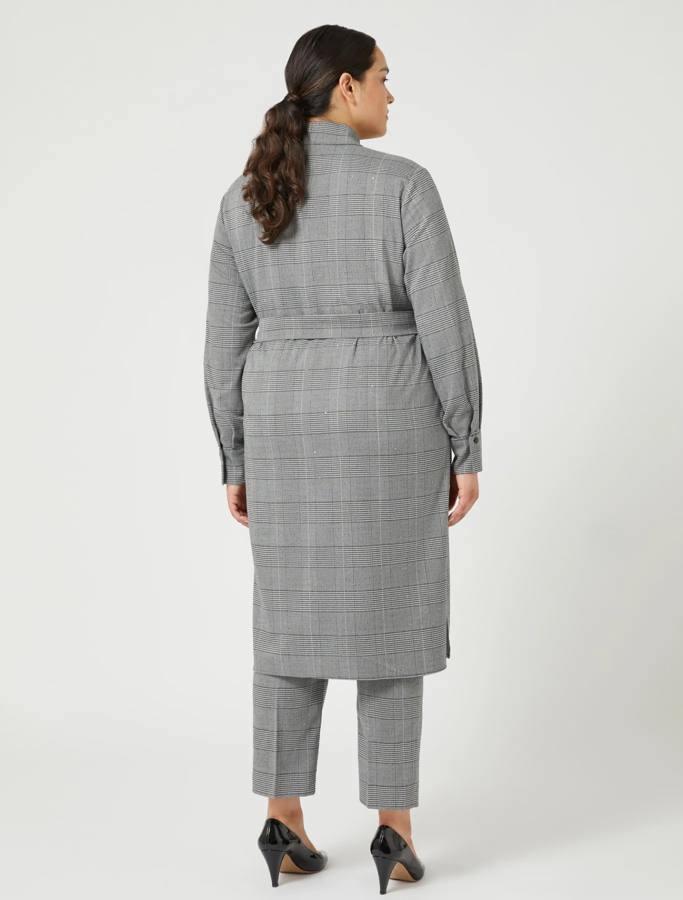 Marina Rinaldi Robe en prince-de-Galles NOIR Best