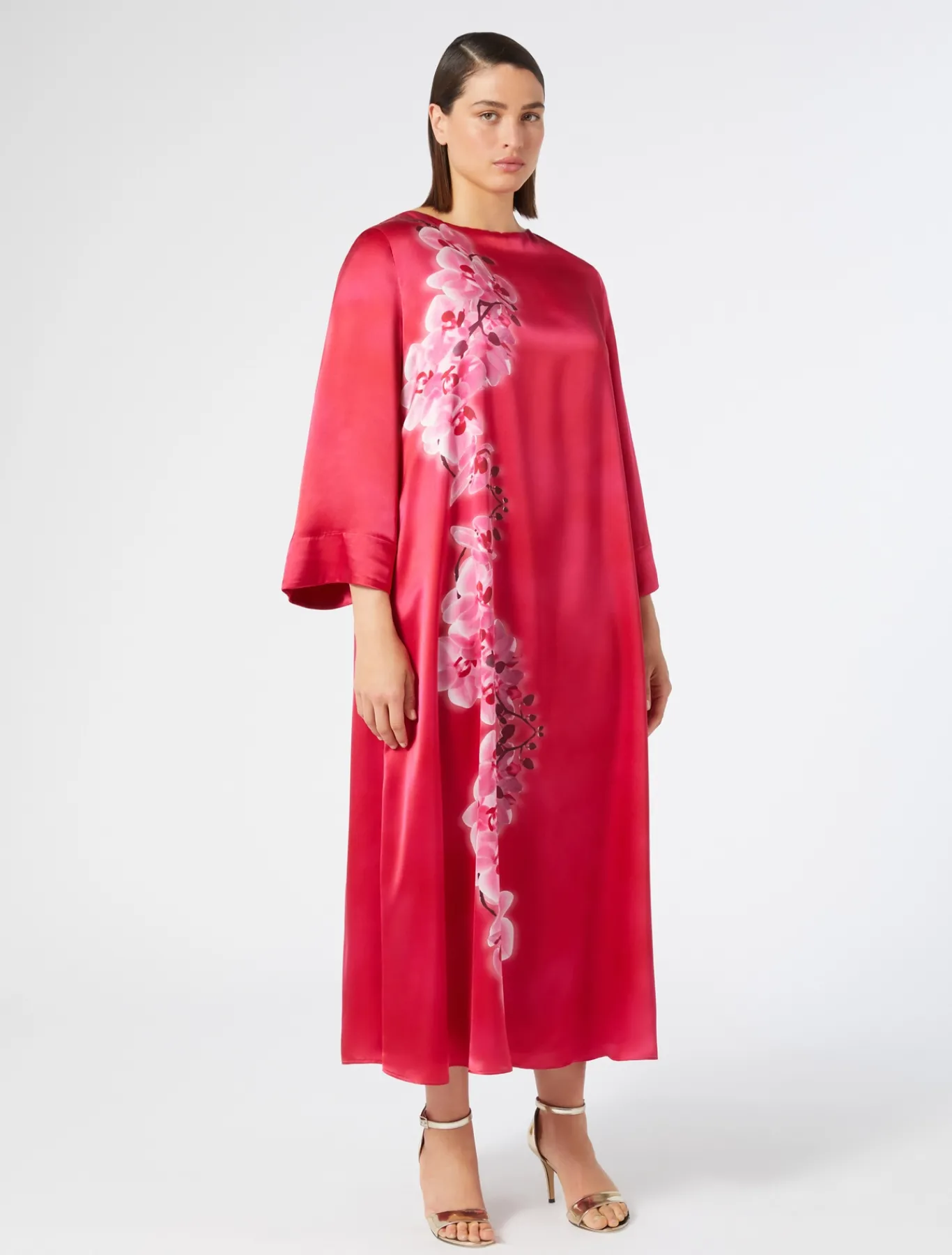 Marina Rinaldi Robe en satin de soie FUCHSIA Fashion