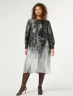 Marina Rinaldi Robe en satin de soie GRISFONCE Outlet