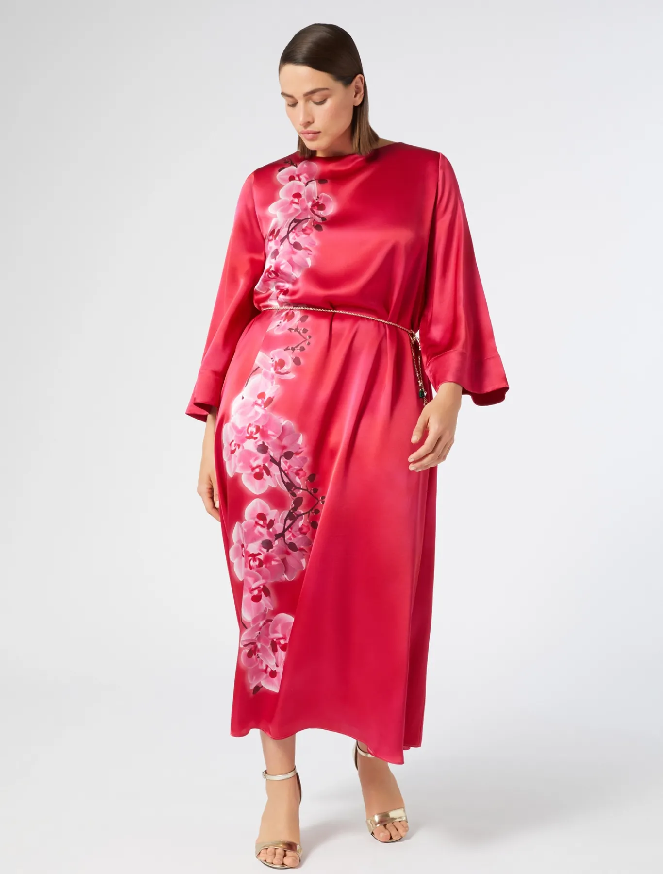 Marina Rinaldi Robe en satin de soie FUCHSIA Fashion
