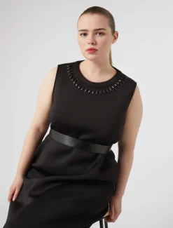 Marina Rinaldi Robe en scuba avec strass NOIR Best