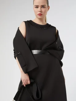 Marina Rinaldi Robe en scuba avec strass NOIR Best