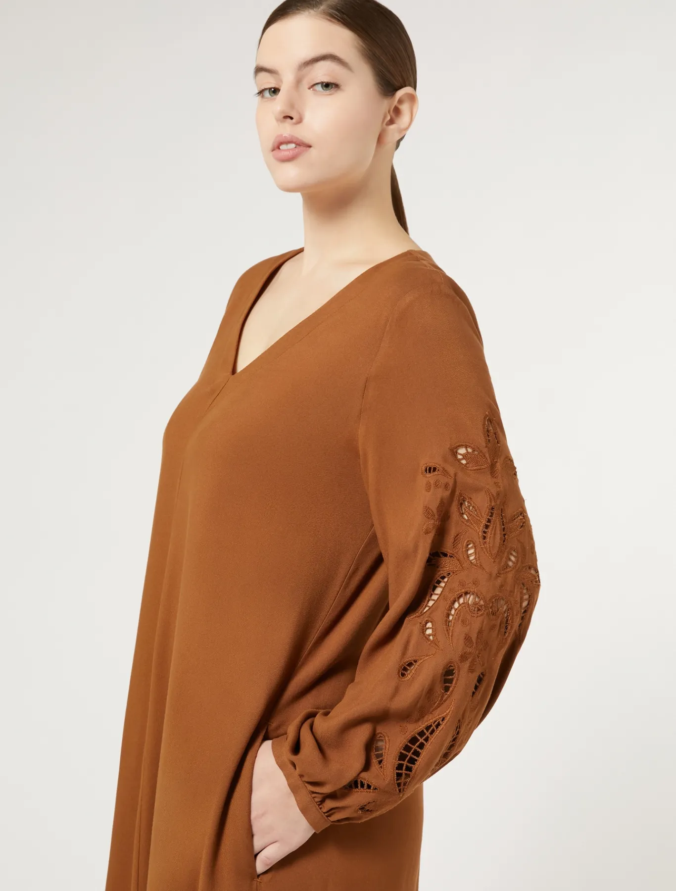 Marina Rinaldi Robe en sergé de viscose BRONZE Hot