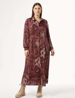 Marina Rinaldi Robe en sergé imprimé BORDEAUX New