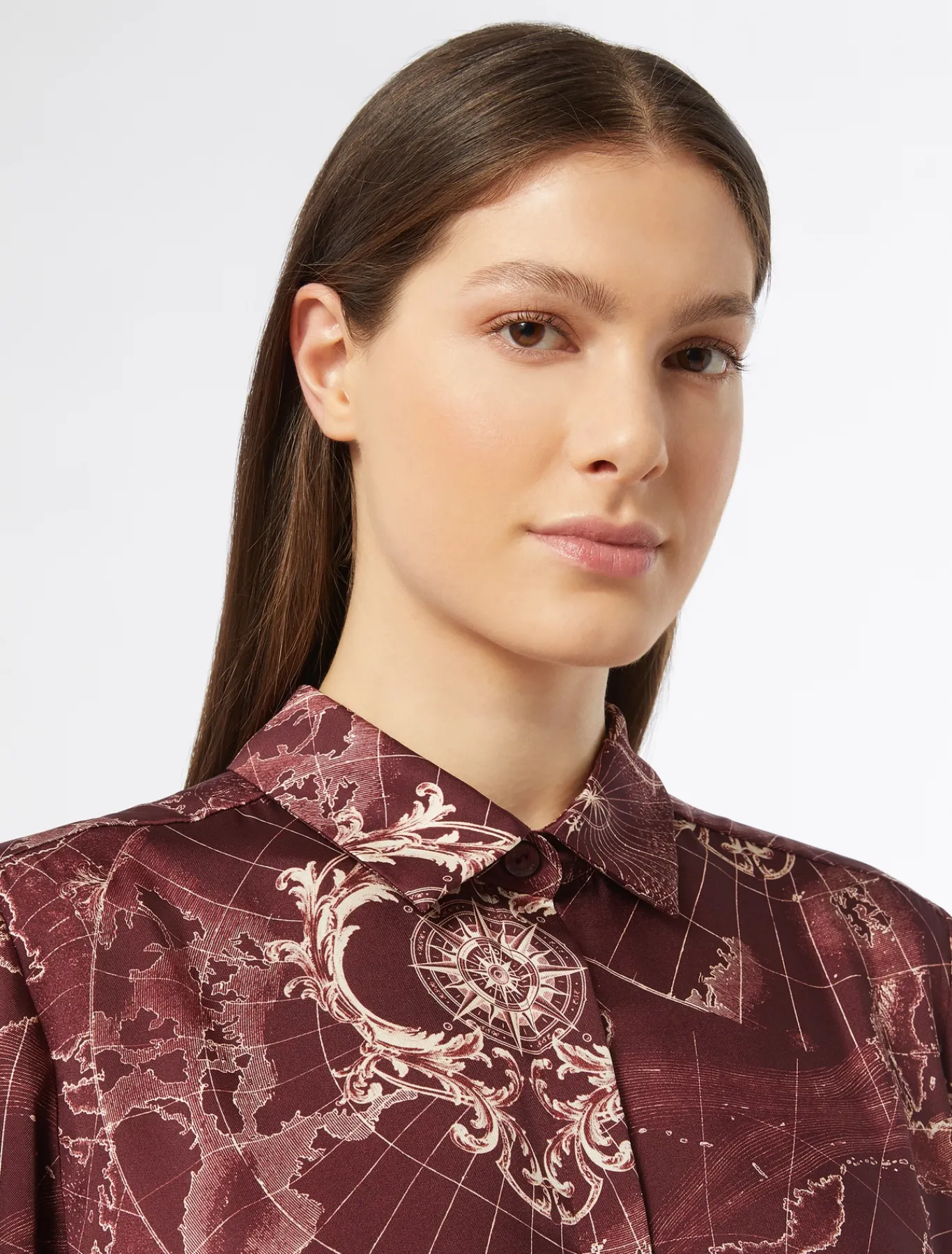 Marina Rinaldi Robe en sergé imprimé BORDEAUX New