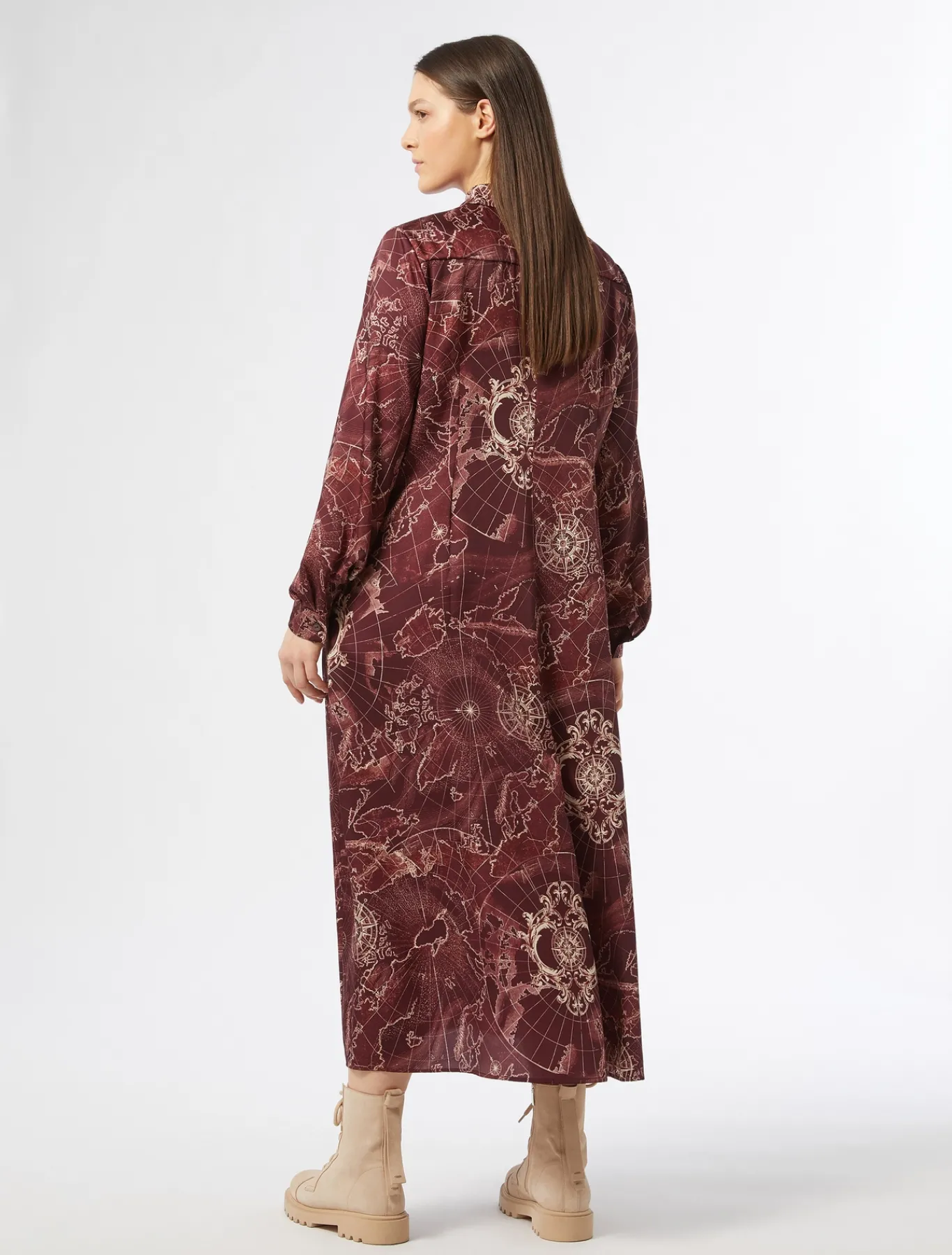 Marina Rinaldi Robe en sergé imprimé BORDEAUX New
