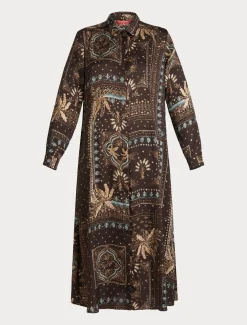 Marina Rinaldi Robe en sergé imprimé BRUNBORDEAUX Outlet