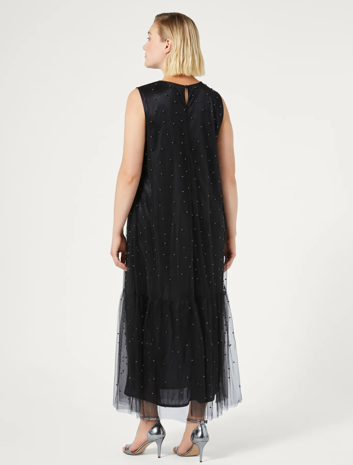 Marina Rinaldi Robe en tulle avec broderie NOIR Online