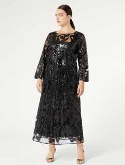 Marina Rinaldi Robe en tulle avec paillettes NOIR New