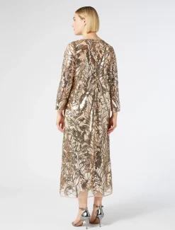 Marina Rinaldi Robe en tulle avec paillettes BEIGE New