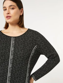 Marina Rinaldi Robe en viscose jacquard NOIRBLANC Clearance