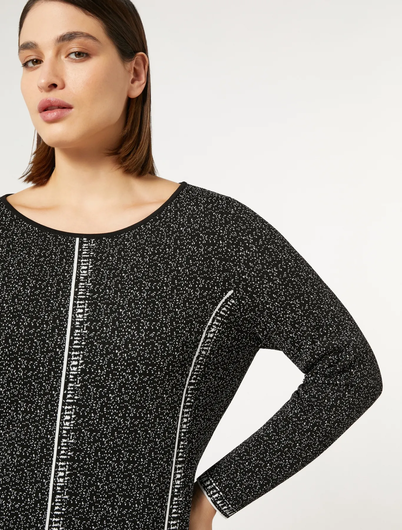 Marina Rinaldi Robe en viscose jacquard NOIRBLANC Clearance