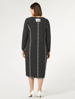Marina Rinaldi Robe en viscose jacquard NOIRBLANC Clearance