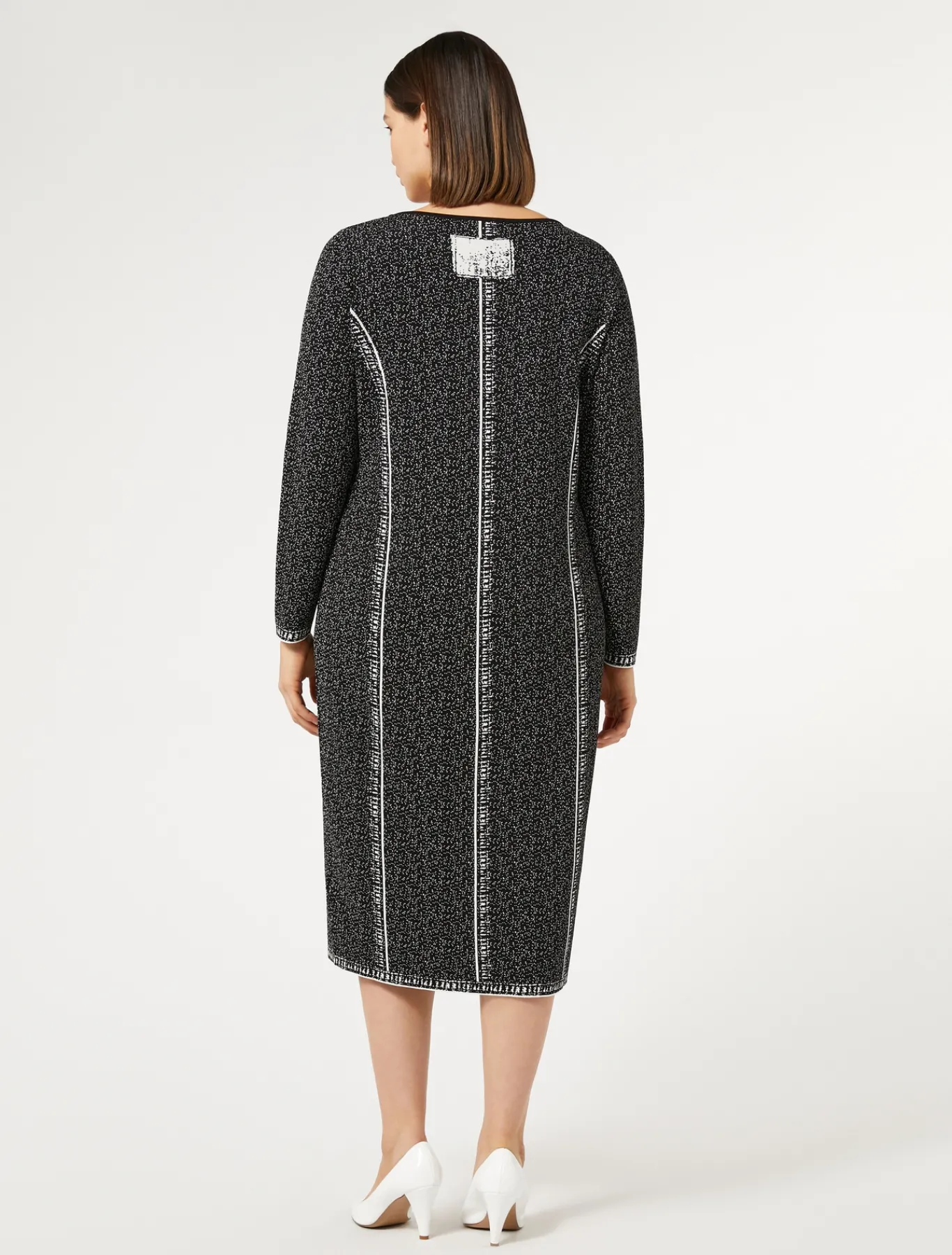 Marina Rinaldi Robe en viscose jacquard NOIRBLANC Clearance
