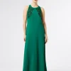 Marina Rinaldi Robe longue en cady avec broderie VERT Hot