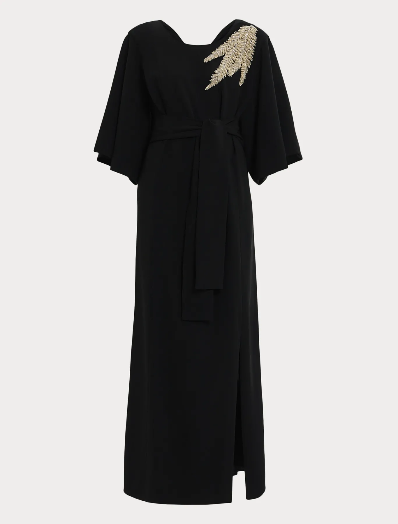 Marina Rinaldi Robe longue en cady avec broderie NOIR Clearance