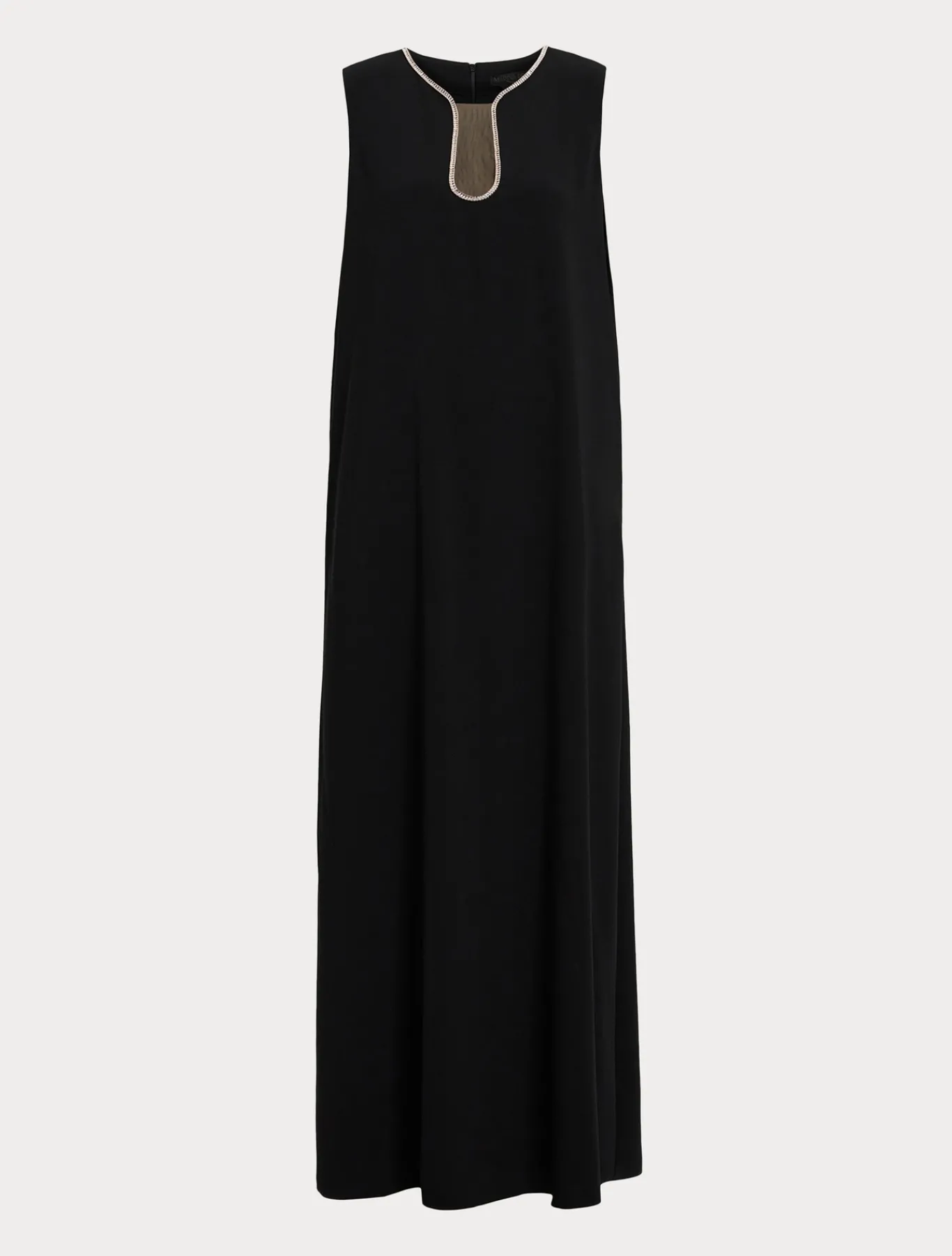 Marina Rinaldi Robe longue en cady avec strass NOIR New