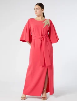 Marina Rinaldi Robe longue en cady avec broderie GERANIUM Outlet