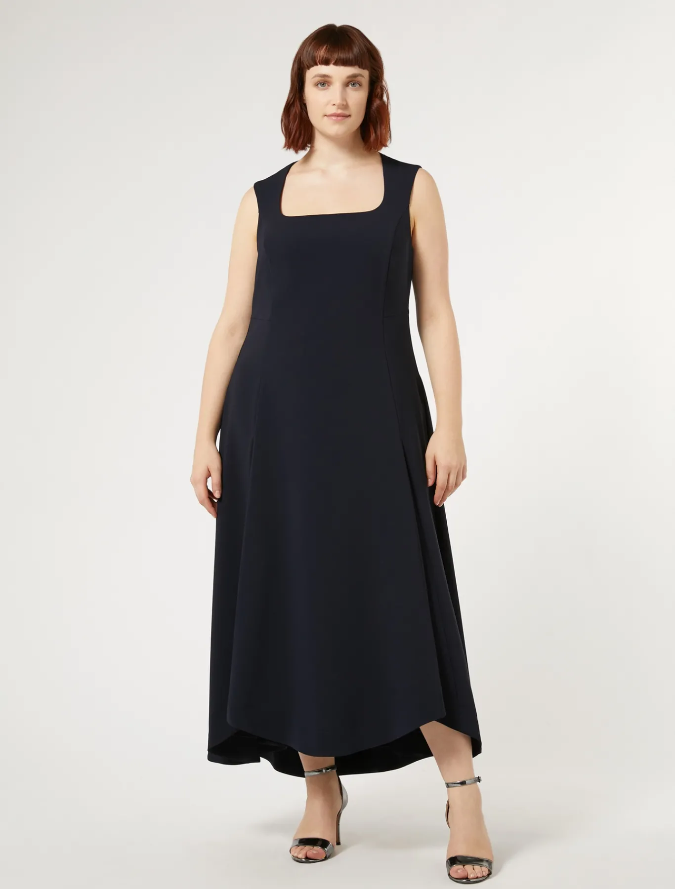 Marina Rinaldi Robe longue en cady triacétate BLEUNUIT New