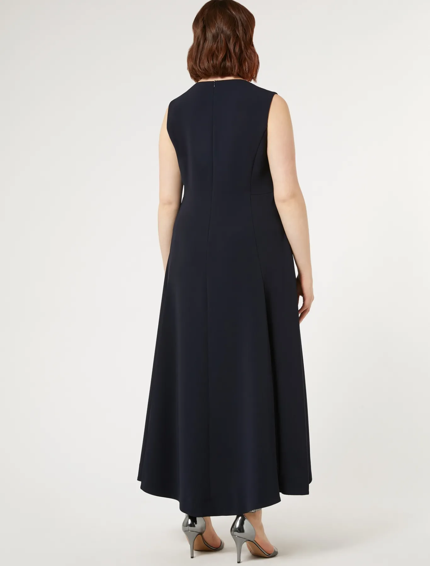 Marina Rinaldi Robe longue en cady triacétate BLEUNUIT New